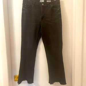 Kensie Jeans The Flare Crop 10/30 Black